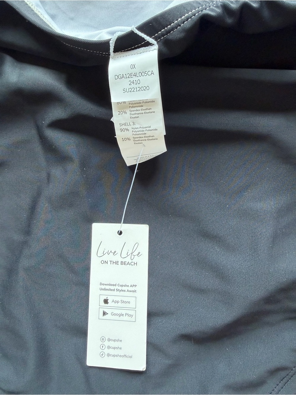 Cupshe Colorblock One-Shoulder One-Piece Swimsuit in Cream, Gray & Black 14 NWT - Picture 9 of 12